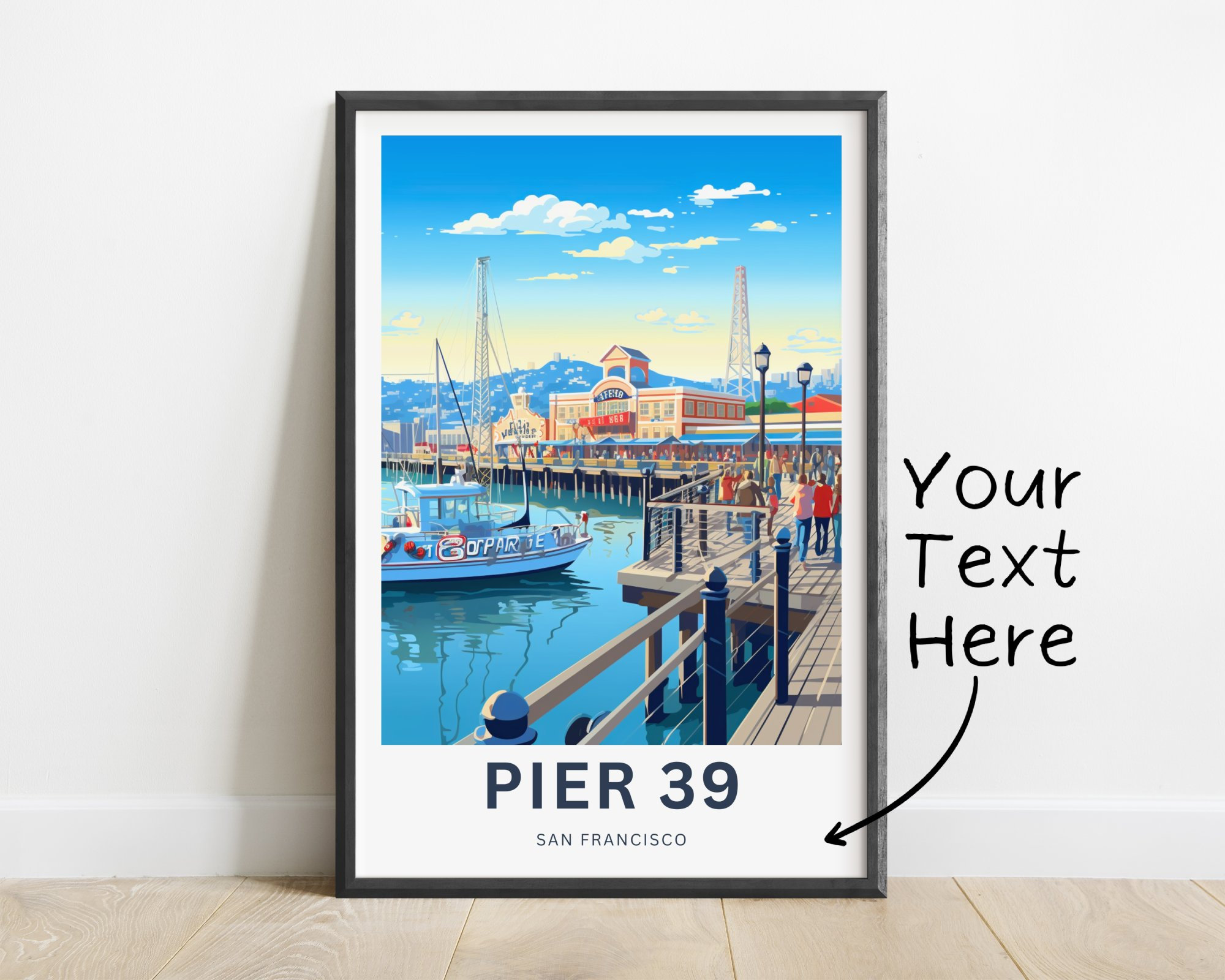 Personalized Pier 39 Travel Print - Pier 39 Poster, San Francisco