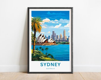 Sydney Travel Print - Sydney poster, Australia Wall Art, Framed present, Gift Australia Present