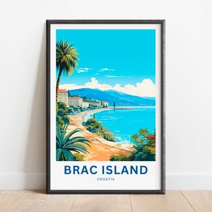 Brac Island Travel Print - Brac Island poster, Croatia Wall Art, Framed present, Gift Croatia Present