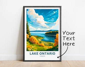 Lake Ontario Wall Art Print - Minimalist Canada Travel Poster