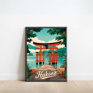 Hakone Vintage Travel Poster - Hakone print, Japan Wall Art, Framed present, Gift Japan Present