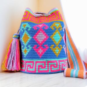 Große WAYUU Tasche, Handgemachte WAYUU Mochila, Crossbody Wayuu Geldbörse, Wayuu Handtasche, Gehäkelte Wayuu Tasche, Kolumbianische Wayuu Mochila - Jetzt Bestellen!