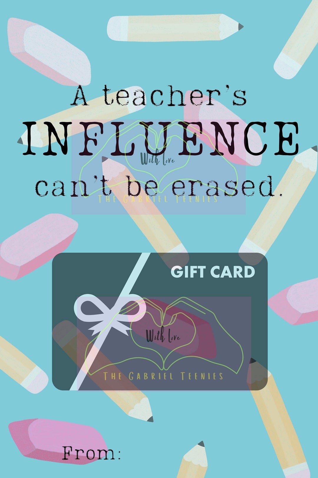 Teacher Appreciation Gift Card Holder: Printable Thank You Card (PDF ...