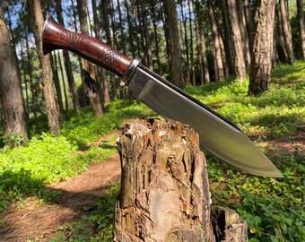 Carbon Steel Handmade Authentic Hunting Knife | 10.5 Inch Forged Seax Knife | Gift For Him