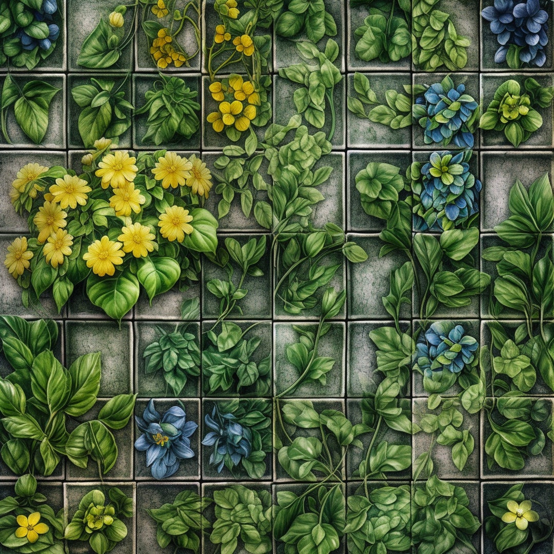 Botanical Tiles 4, Repeating Seamless Pattern. Patterns Can Be Applied ...