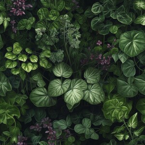 Foliage with purple flowers, repeating seamless pattern. Patterns can be applied to any product just let me know your perfect match.