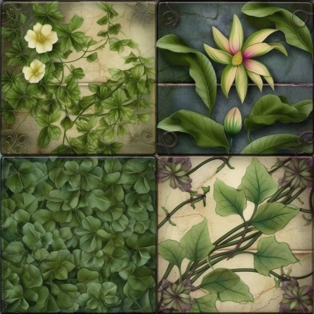 Botanical Tiles 3, Repeating Seamless Pattern, Patterns Can Be Applied ...