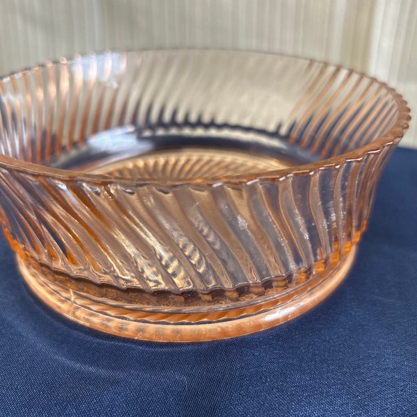 Vintage Pink Depression Glass Candy Dish Bowl