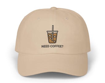 Embroidered Coffee Hat Classic Dad Hat for Moms Iced Coffee Mom Hat Funny Mom Cap Caffeine Lover Gift Coffee Addict Hat