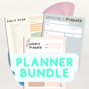 ADHD Printable Planner For Adults, ADHD Planner Bundle, ADHD Daily Weekly & Monthly Planner Bundle