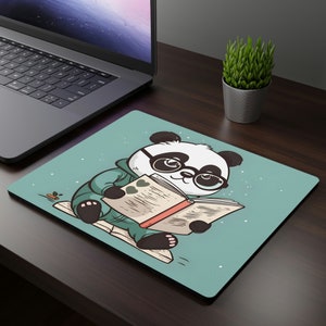 Kawaii Mousepad Panda Reading Mousepad Cute Panda Mousepad Kawaii Mouse Pad Gaming Mousepad