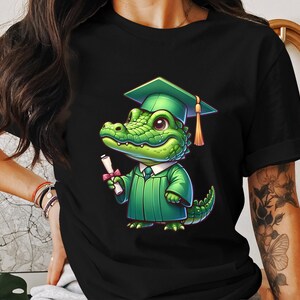 Graduation Alligator Clipart,watercolor Png,cute Graduate Alligator ...
