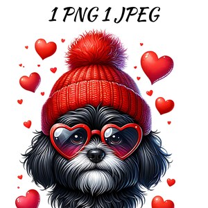 Valentine Golden-doodle PNG Black Goldendoodle Dog Valentine Day Sublimation Heart Valentines Dog PNG Dog Lover Shirts Valentine Gifts jpg
