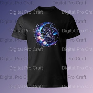 Celestial Dragon Clipart Bundle - Beautiful Baby Dragon PNG Graphics with Transparent Background for T-Shirt Design and More