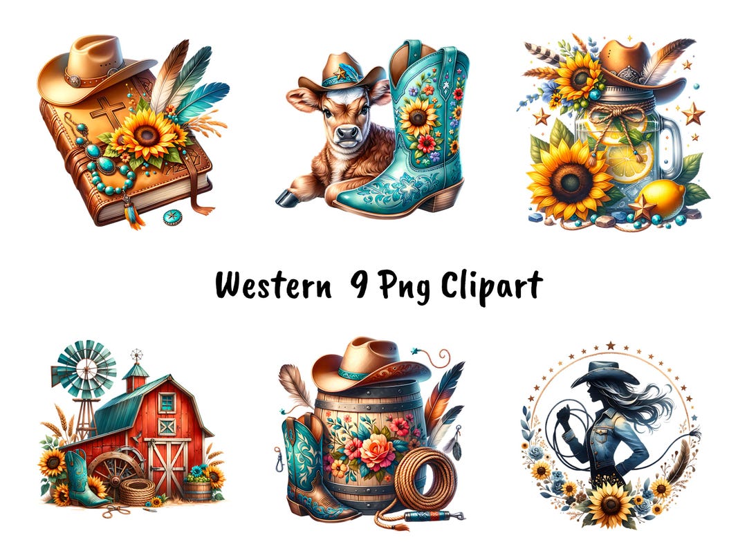 Western Clipart Png, Cowboy Digital Art, Rustic Graphics, Country, Wild ...