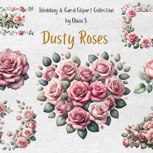 Vintage Rose Frame PNG, Floral Clipart Border, Pink Roses Card Design, Commercial Use, Digital Download, Scrapbooking, Wedding Invitations