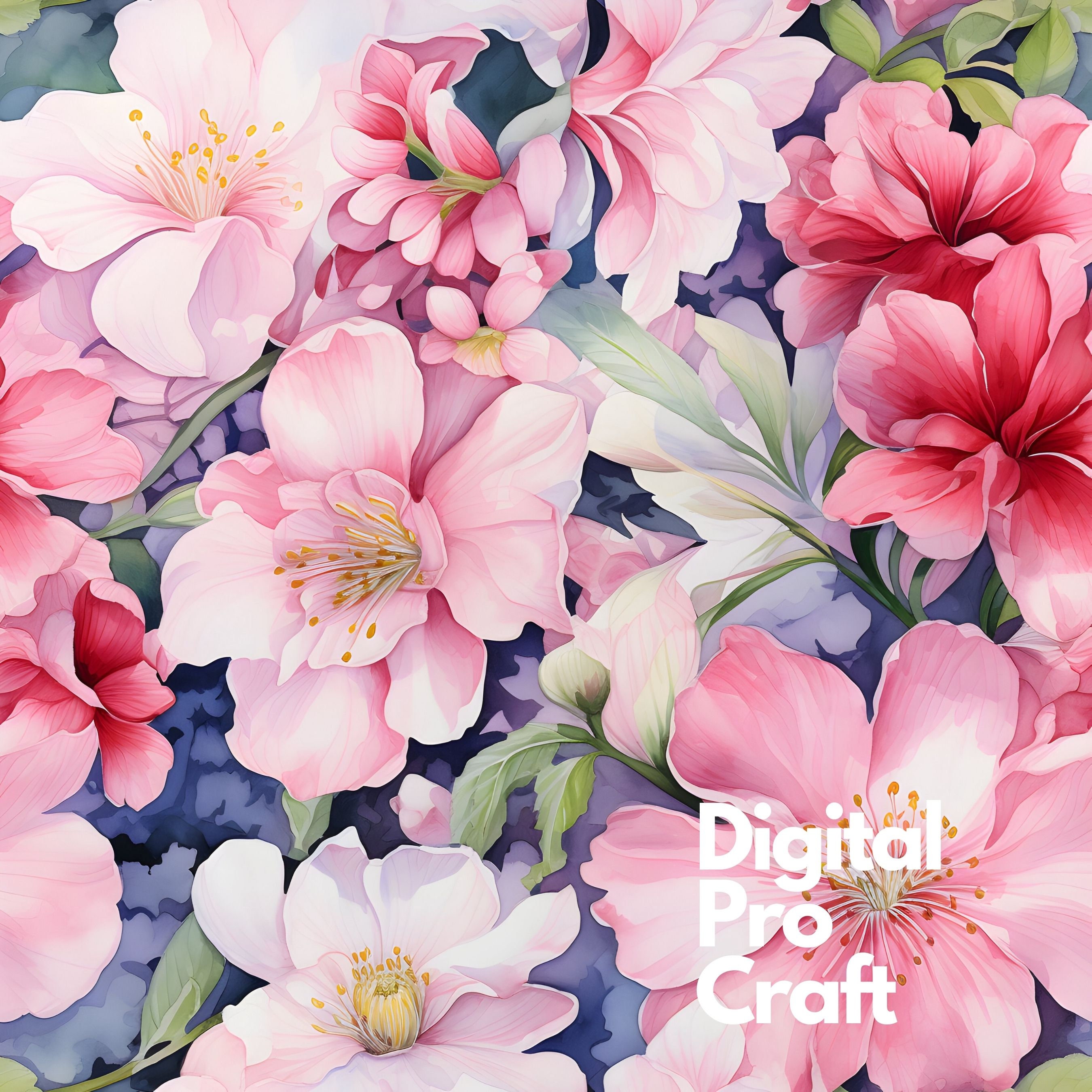 Spring Floral Digital Paper - SEAMLESS - Spring Watercolor Flower ...