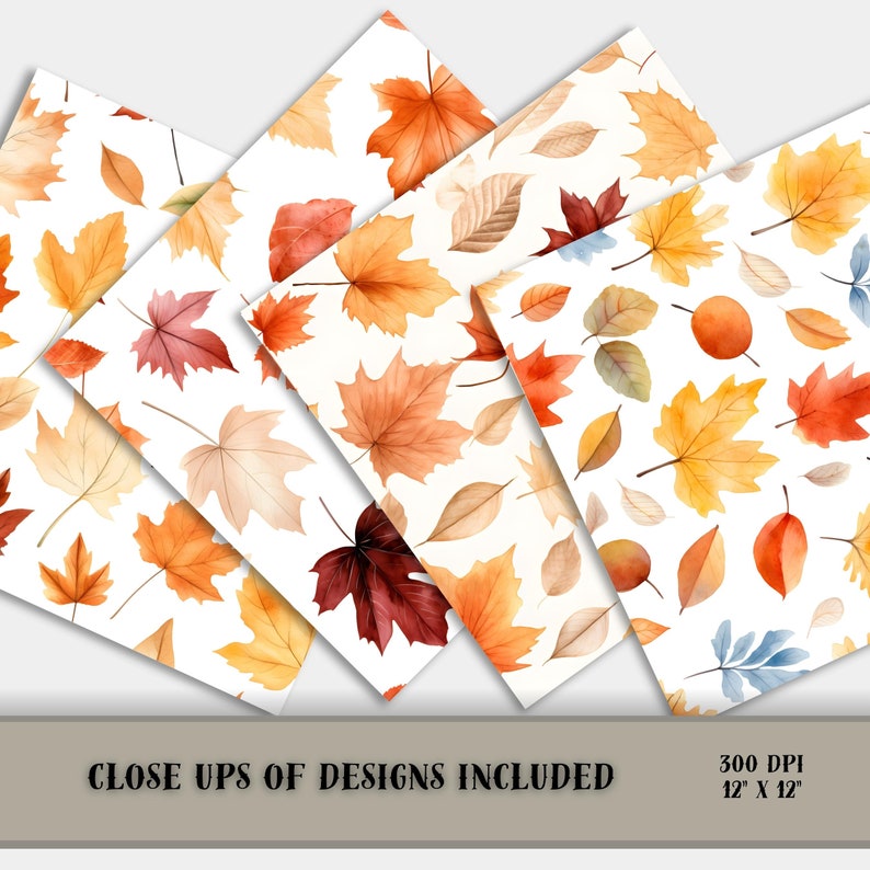 Watercolor Fall Leaves SEAMLESS Patterns - Autumn Leaves Digital Paper ...