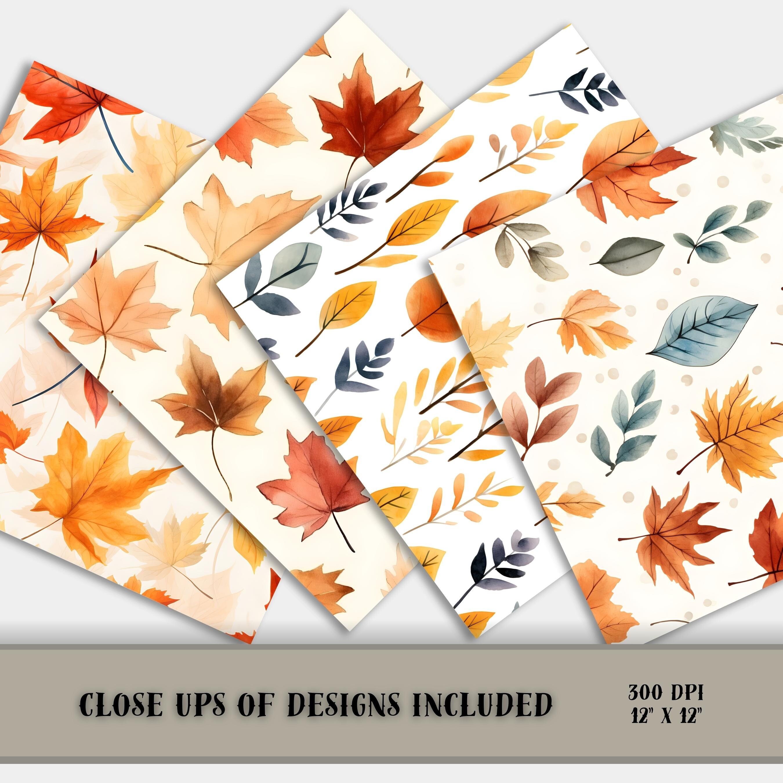 Watercolor Fall Leaves SEAMLESS Patterns - Autumn Leaves Digital Paper ...