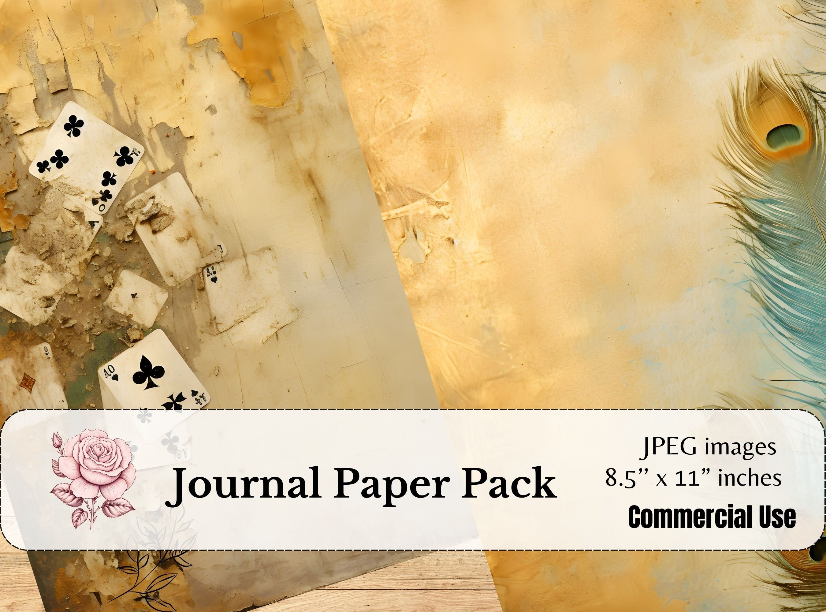 25 Antique Gold Junk Journal Pages,retro Junk Journal Kit, Printable ...