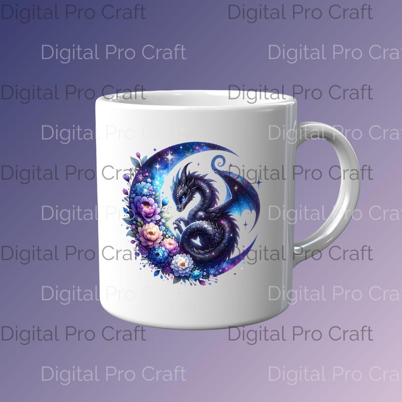 Celestial Dragon Clipart Bundle - Beautiful Baby Dragon PNG Graphics with Transparent Background for T-Shirt Design and More