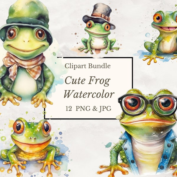 Frog, Cute Frog clipart, Woods Forest Animals Frog PNG & JPG, Frog Water Sublimation Frog Printable Cute Aquatic,Digital Downloads,T-shirt