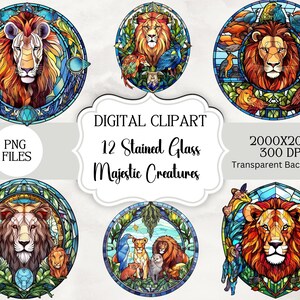 Creatures gebrandschilderd glas veelzijdige digitale clipartafbeeldingen | Hoogwaardige png-ontwerpen voor grafisch ontwerpers en docenten|Digitale downloads