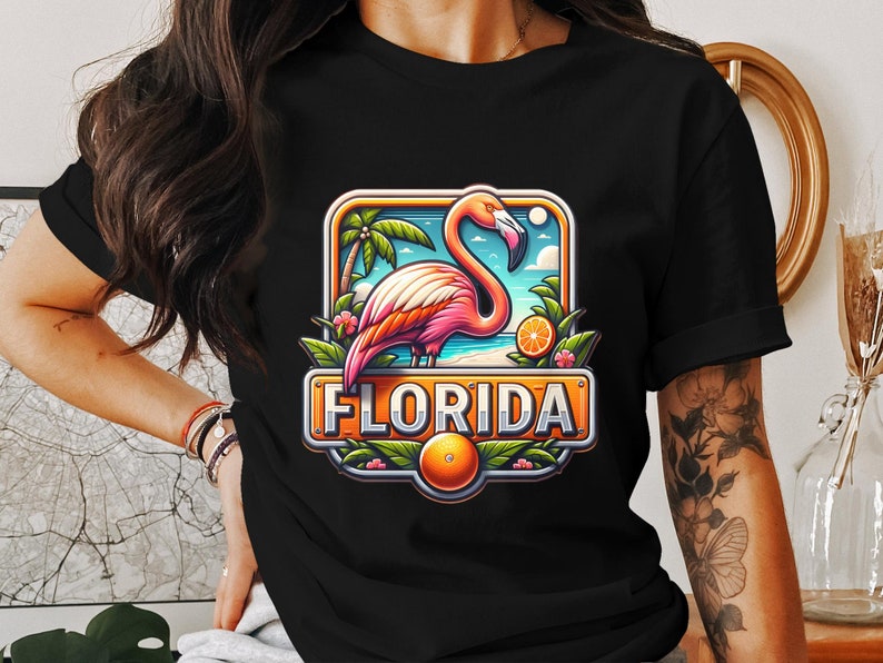 Florida Aquarell Clipart Bundle - Flamingo und Gator Grafiken, Sunshine State Digital Download, Tropische PNG Designs, Florida Clipart Bild 2