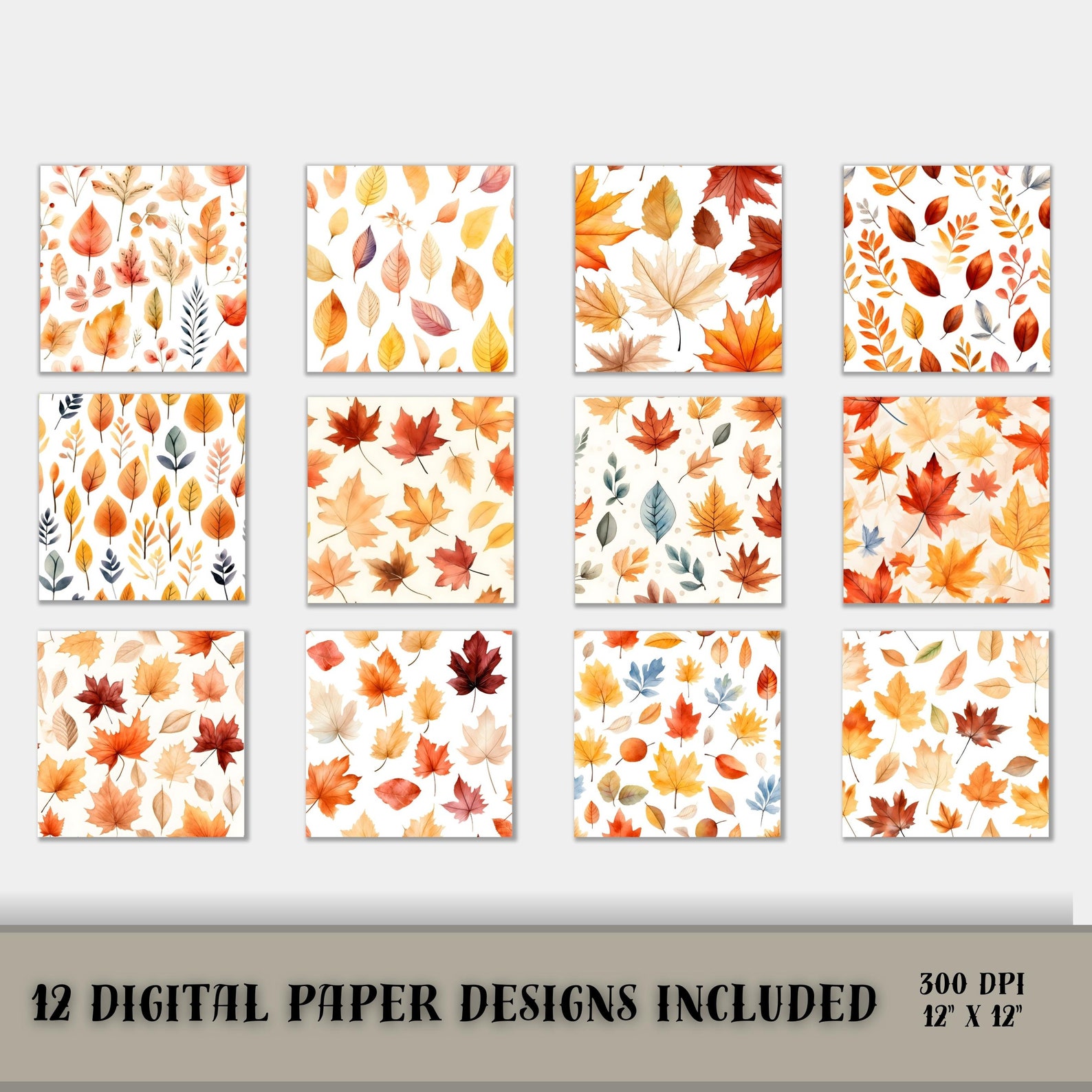 Watercolor Fall Leaves SEAMLESS Patterns - Autumn Leaves Digital Paper ...