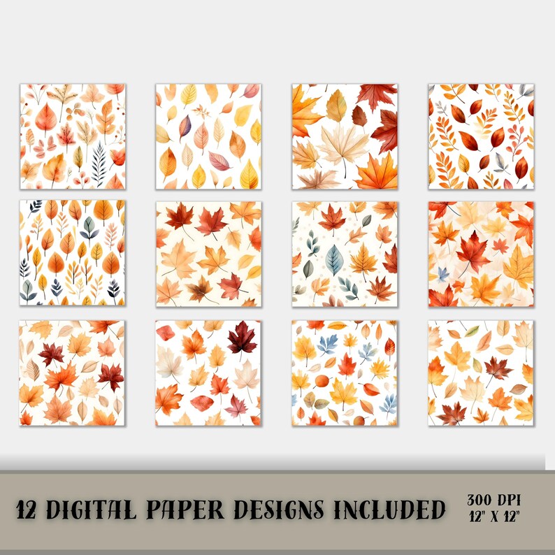 Watercolor Fall Leaves SEAMLESS Patterns - Autumn Leaves Digital Paper ...