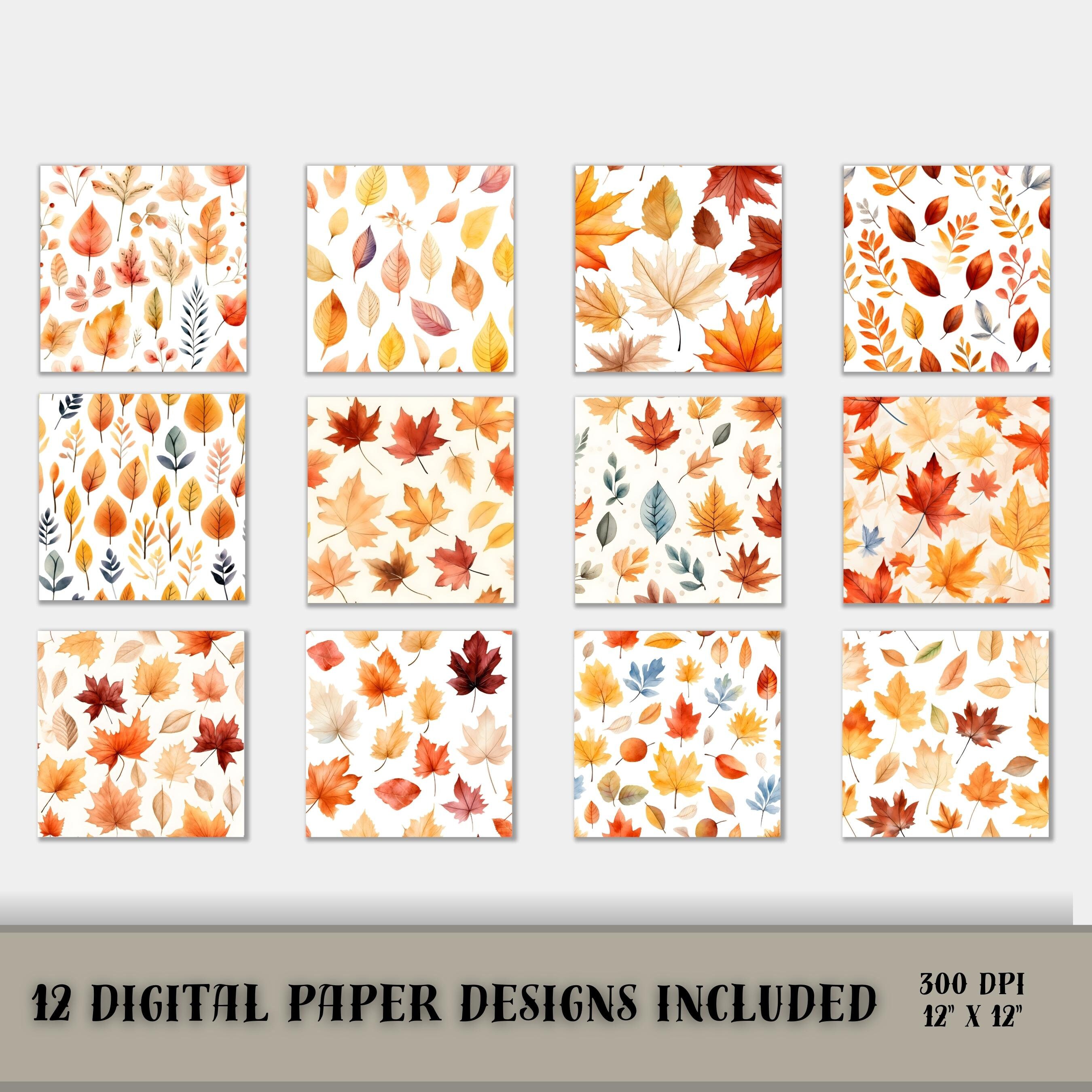 Watercolor Fall Leaves SEAMLESS Patterns - Autumn Leaves Digital Paper ...