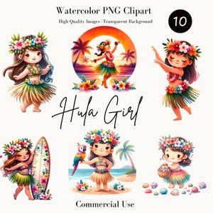 Aquarell Hula Girl PNG Clipart - Tropischer Strand Clipart, Hawaiianische Tänzerin, Hawaii Tänzerin, Sofort Download, kommerzielle Nutzung