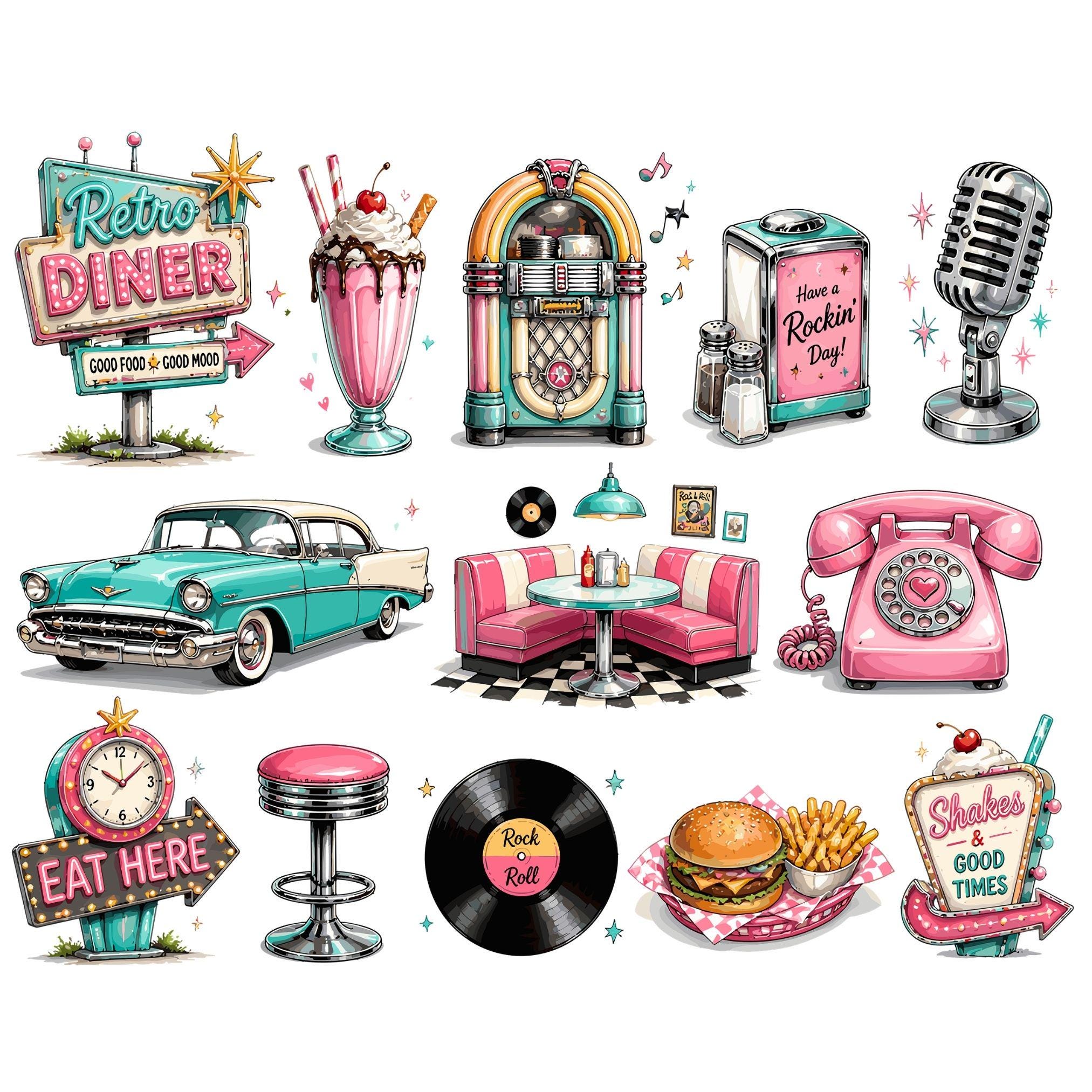 Retro diner decor - Etsy 日本