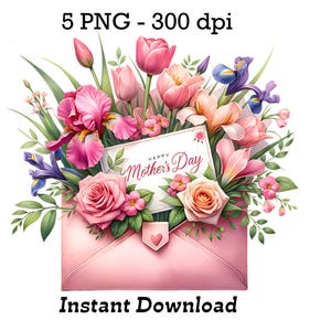 Happy Mother's Day clipart-bundel, Moederdag png-afbeeldingen, Moederdag sublimatie, inclusief commercieel gebruik