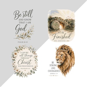 Zestaw clipartów o tematyce religijnej, werset biblijny w formacie PNG, grafika akwarelowa chrześcijańska, clipart wielkanocnego krzyża, religijne wzory sublimacji, zestaw 10 sztuk zdjęcie 3
