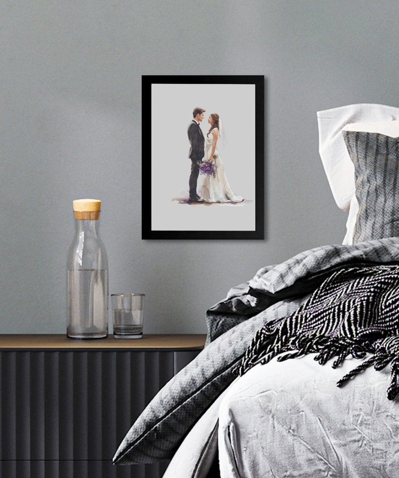 Watercolor Wedding Couple Clipart,Bridal PNG,Groom and Bride Illustration,Digital Download, Commercial Use,Wedding PNG and JPG,Bride Clipart image 2