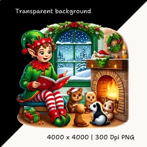 Christmas Elf PNG Clipart Set – Watercolor Digital Images, Holiday ...