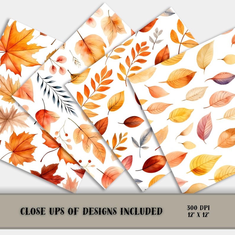 Watercolor Fall Leaves SEAMLESS Patterns - Autumn Leaves Digital Paper ...