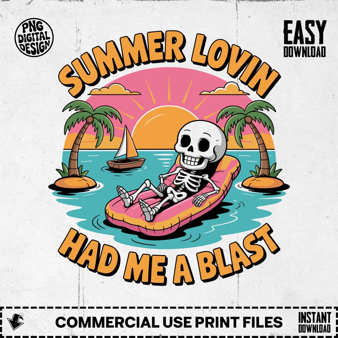 Summer Skeleton Clipart Png, Beach Vibes, Summer Lovin Digital Art ...