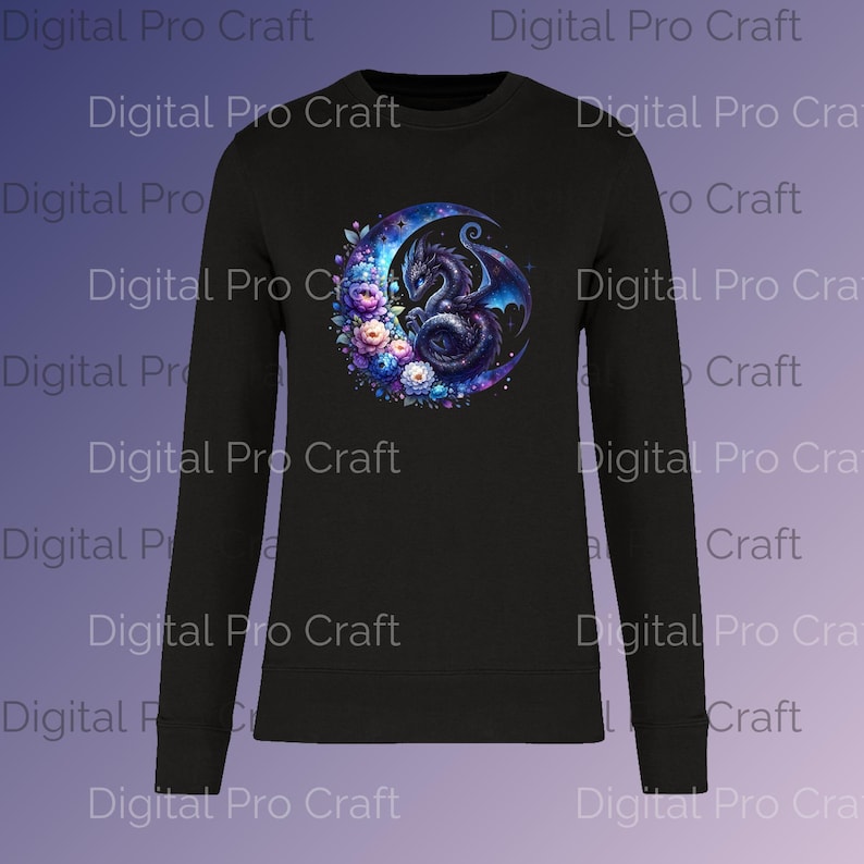 Celestial Dragon Clipart Bundle - Beautiful Baby Dragon PNG Graphics with Transparent Background for T-Shirt Design and More