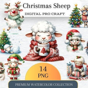 羊のクリスマスライトPNG、農場のクリスマスPNG、農場の動物PNG、羊好きPNG、農家のクリスマスPNG昇華のみ、インスタント