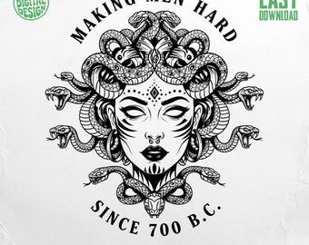Medusa Clipart png, Snake Hair, Making Men Hard, Greek Mythology Vector, Since 700 BC, Instant Download, Commercial Use Design