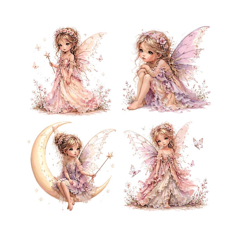 Watercolor Fairy Clipart Bundle | Whimsical Forest Fairy PNG | Magical ...