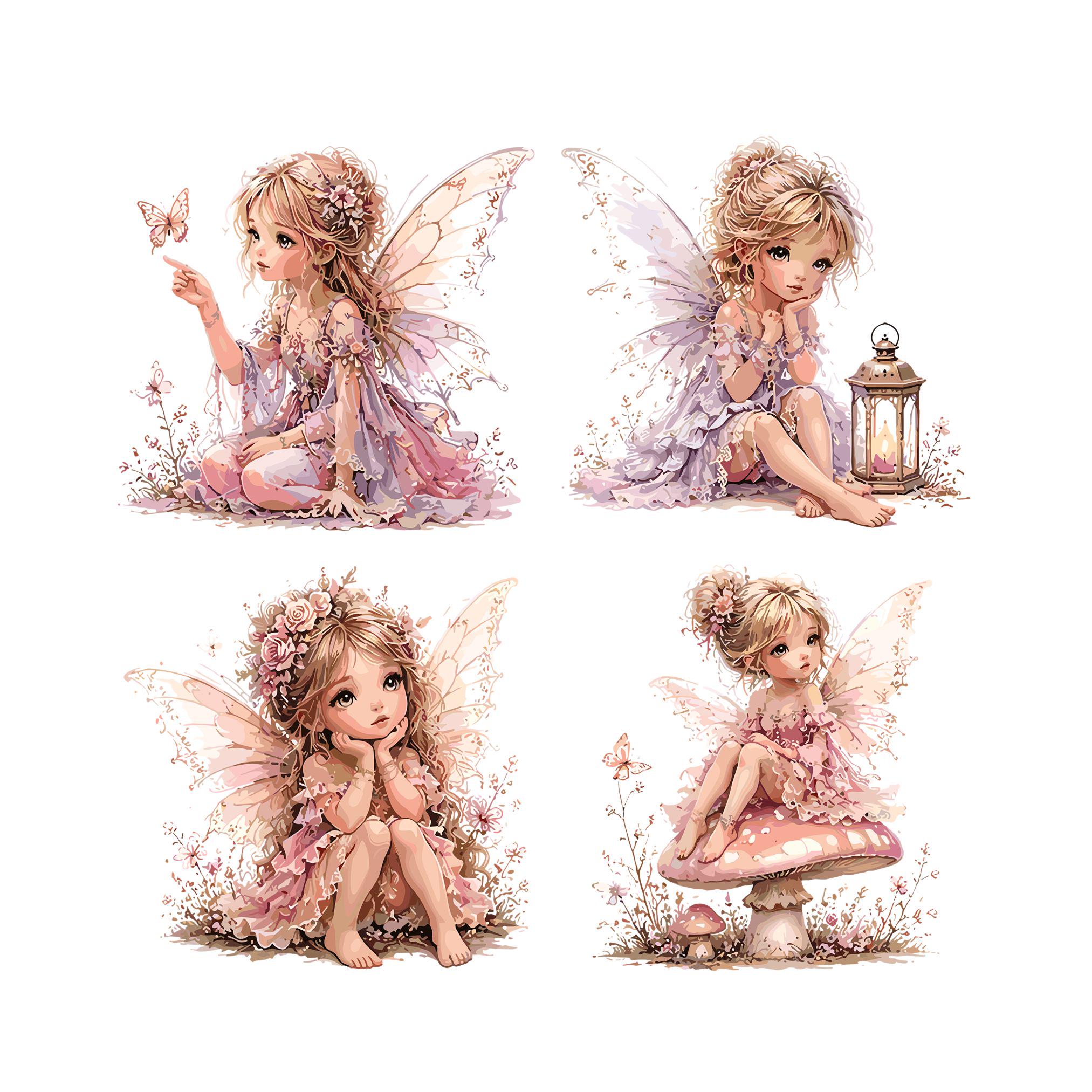 Watercolor Fairy Clipart Bundle | Whimsical Forest Fairy PNG | Magical ...