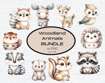 Imágenes prediseñadas de criaturas del bosque, imágenes prediseñadas de animales lindos del bosque, animales bebés, imágenes prediseñadas de baby shower del bosque, imágenes prediseñadas de guardería del bosque, animales del bosque bohemio