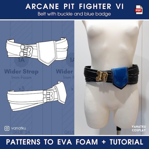 Patterns Tutorial Arcane Season 2 Vi Pit Fighter Belt Emo Prop Digital Design Inspired League of Legends Lol Cosplay Game