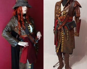 Pirate Inspired Costume Cosplay Game Larps larp medieval epic set full pirates Middle Ages Armor Leather Coat