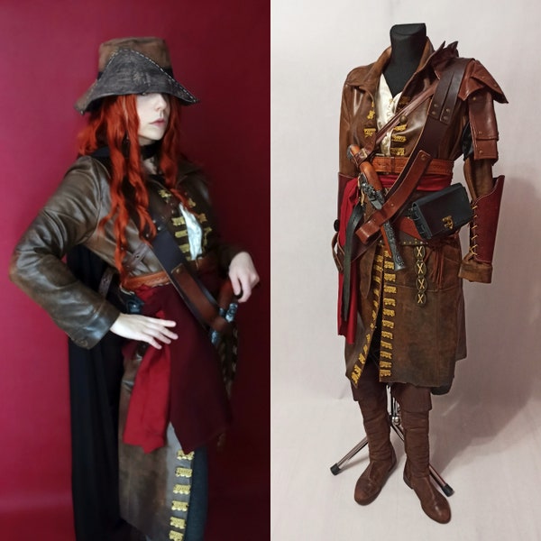 Pirate Inspired Costume Cosplay Game Larps larp medieval epic set full pirates Middle Ages Armor Leather Coat