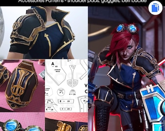 Enforcer Vi Arcane 2 Piltover Set Patterns Pack Bundle Templates Accessories Digital Design Inspired League of Legends Lol Cosplay Game Jinx