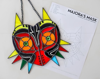Majora&#39;s Mask Stained Glass Pattern Zelda PDF Digital File Majoras Mask Pattern Tears of the Kingdom Breath of the Wild TOTK